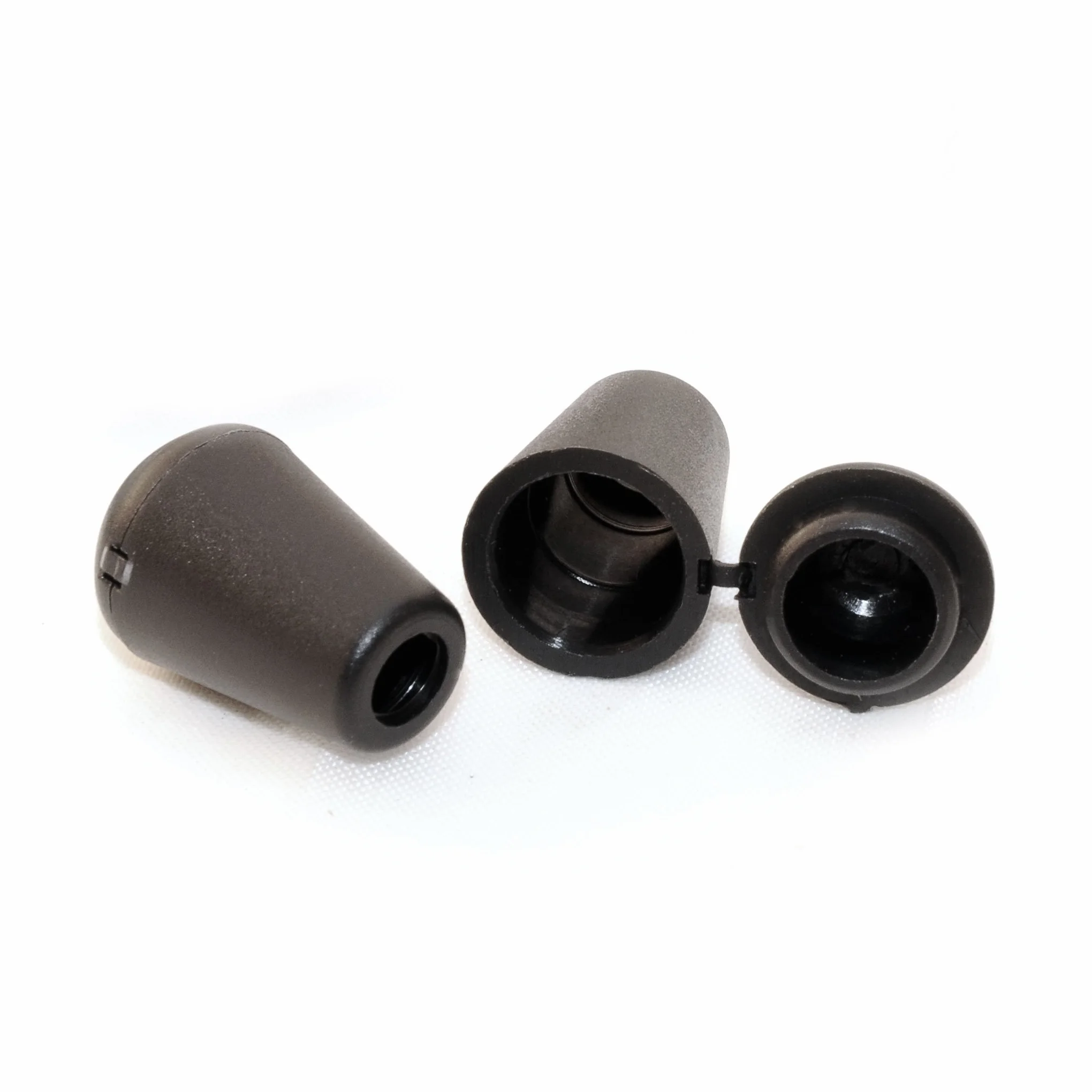 Ganzoo End Caps de Plástico Negro para Cordones y Paracord 550, 20 Uds, 17mm x 12mm, Orificio Doble 4,5/8,5mm