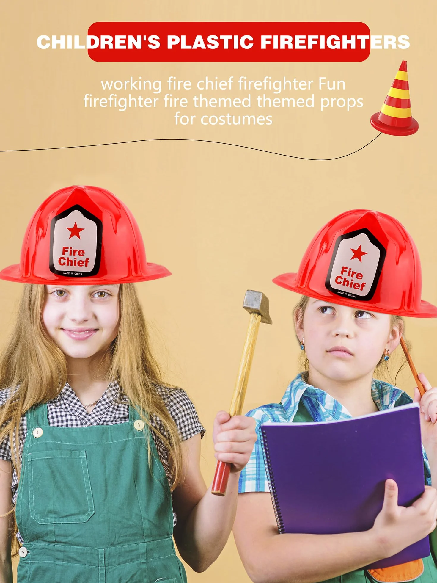 Paquete de 70 sombreros de bombero de plástico rojo a granel para cumpleaños, Halloween, cosplay, fiesta, accesorio de vestir
