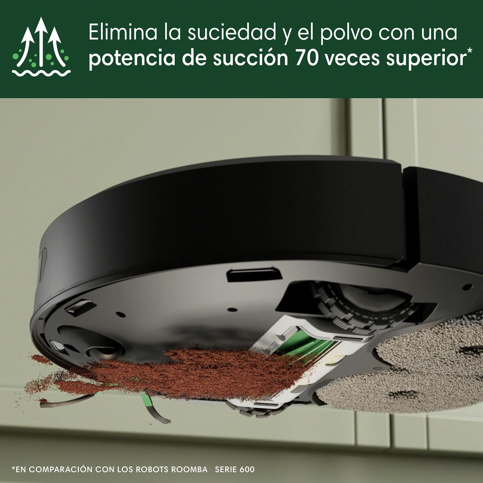 iRobot Roomba Plus 405 Combo con Base AutoWash multifunción y autolimpiable, Lavado y Secado mopas DualClean elevables, Clearview LiDAR, 75 días de autovaciado, Doble fregado con SmartScrub, App_N