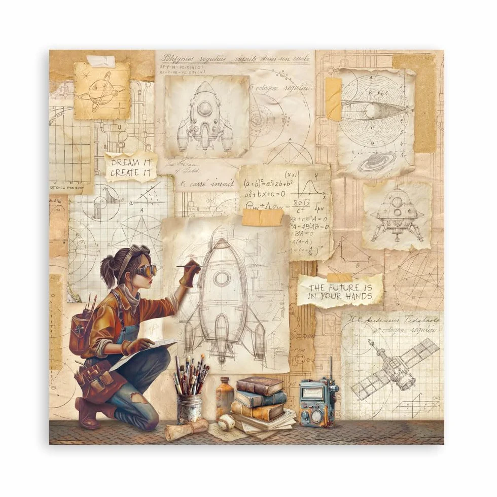 Stamperia - Scrapbook Paper Pad for Scrapbooking, Albums, Cards, Bullet Journals and More, Acid Free, Single Face, Perfect for Hobbies, Crafts, and Gifting (A New Beginning) (20.3 x 20.3cm)