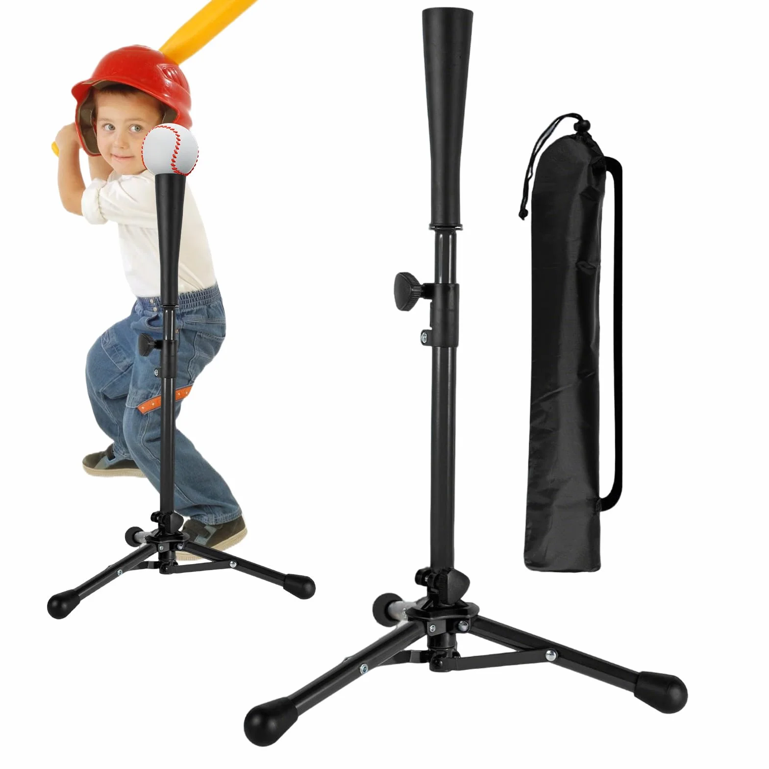 Soporte De Camiseta Baseball Altura Ajustada T Ball Batting Tee Trípode Lanzamiento Softbol para Principiantes