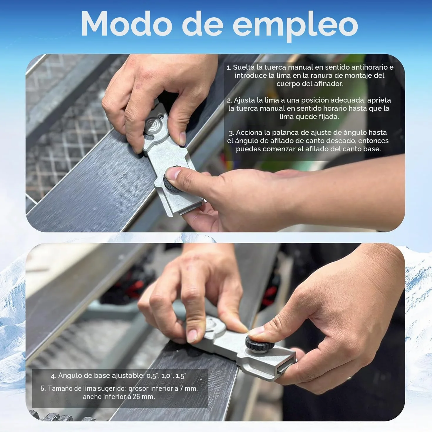 XCMAN Afilador de Borde Lateral 0,5° 1,0° 1,5° Multiángulo