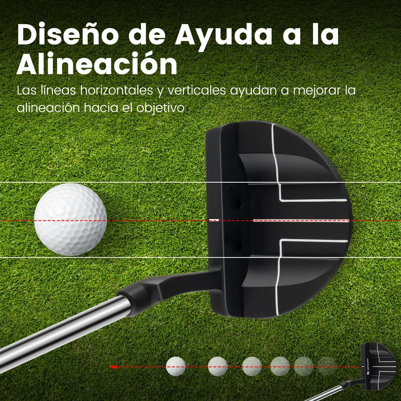 COSTWAY Putter Golf Mazo 89 CM Líneas de Alineación Palo Diestros