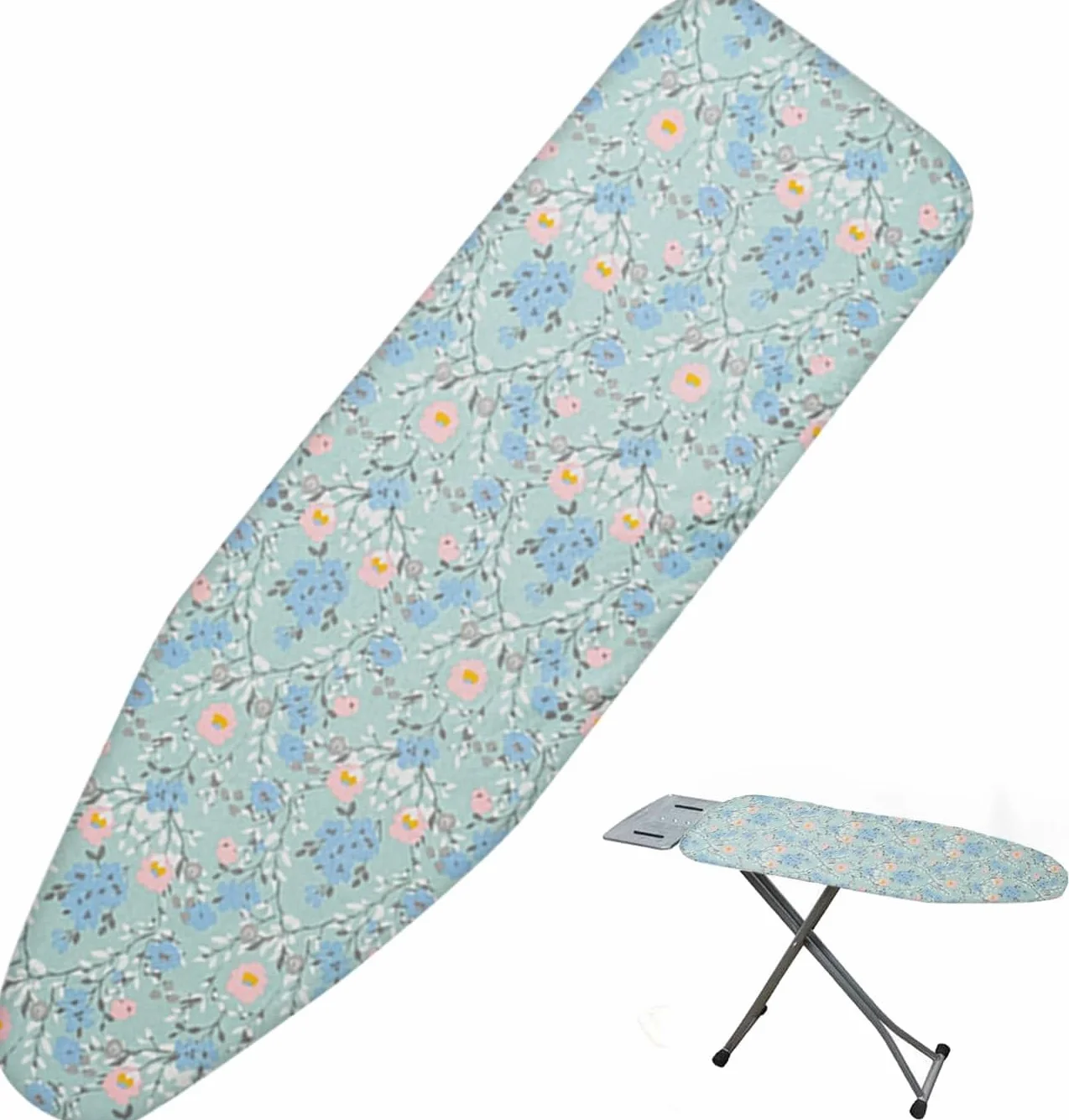 Funda para tabla de planchar con acolchado de algodón resistente a las quemaduras y banda elástica para un ajuste seguro