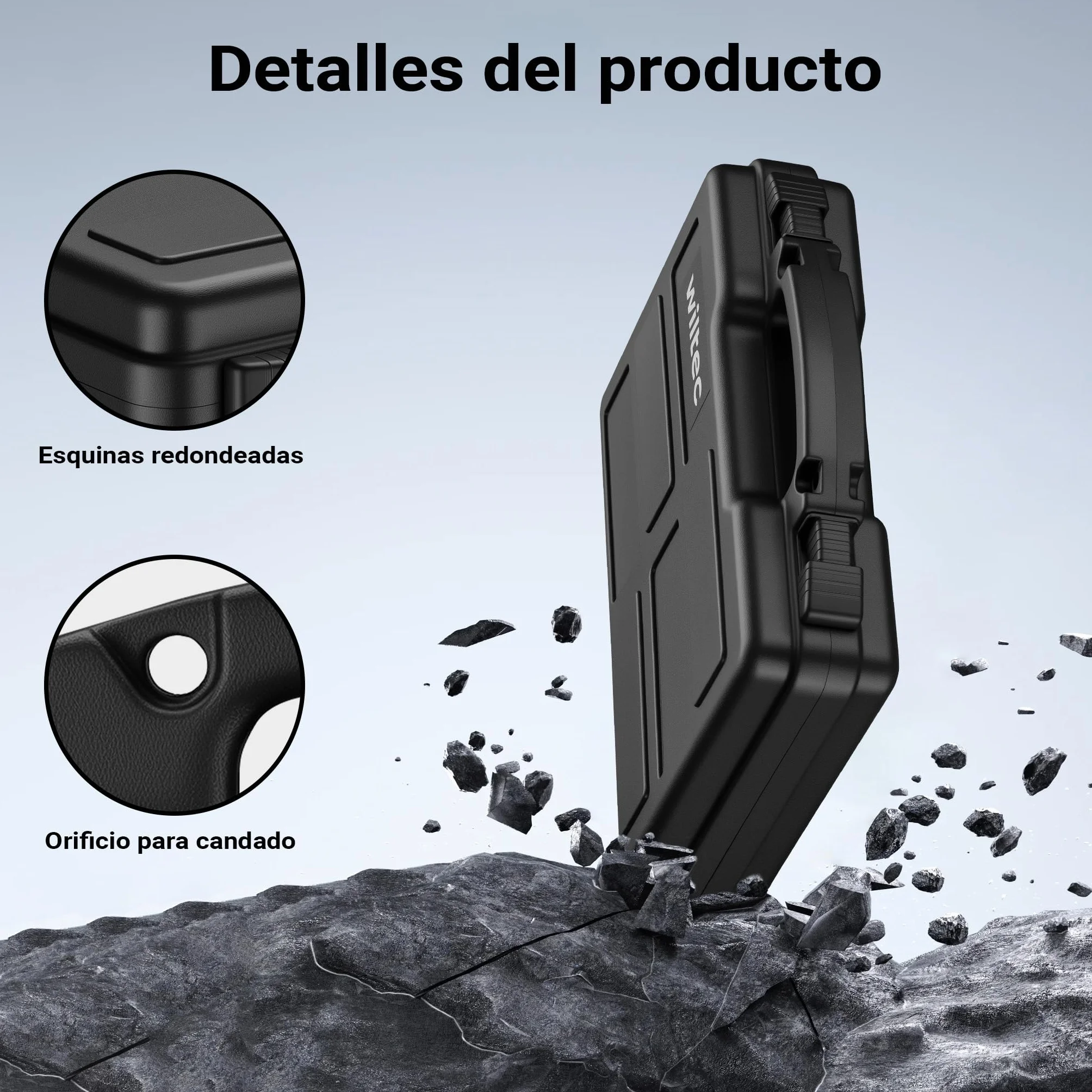 WilTec Maletín para Armas de Fuego con Espuma pre-Cortada Compacto y Ligero