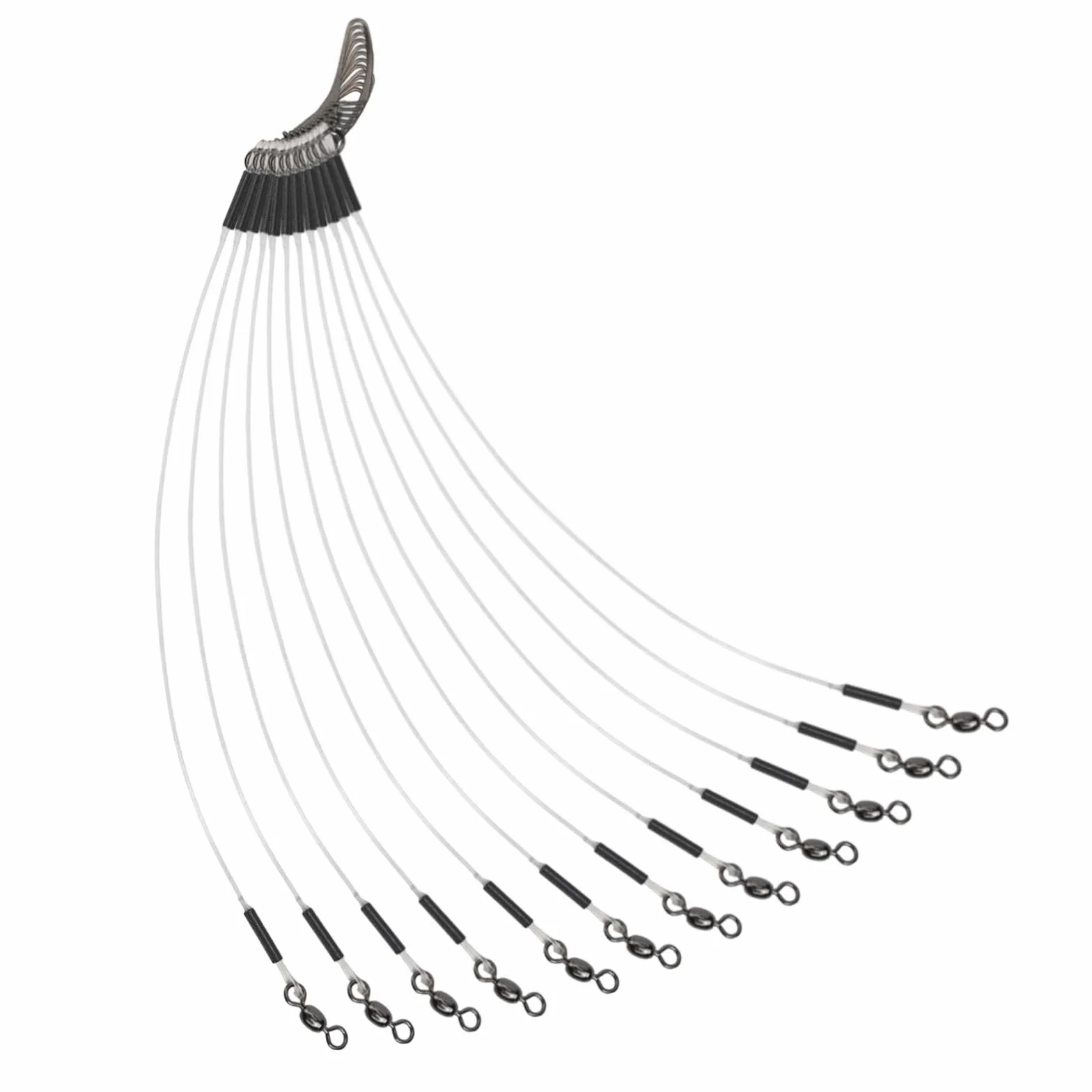 Juego de 12 aparejos de pesca fluorocarbono 20-80 libras con broches giratorios resistentes a la abrasión
