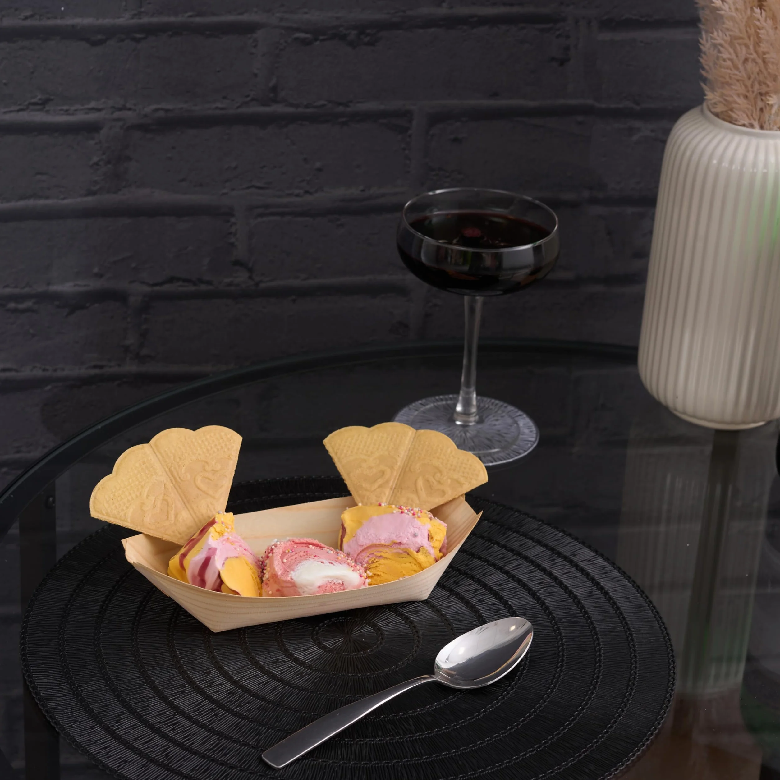 MATANA 100 Barquitas de Bambú Desechables para Aperitivos, 21x11cm - Cuencos de Madera, Platos de Bambú - Ecológicos y Biodegradables - Bodas, Cumpleaños, Buffet, Catering, Fiestas