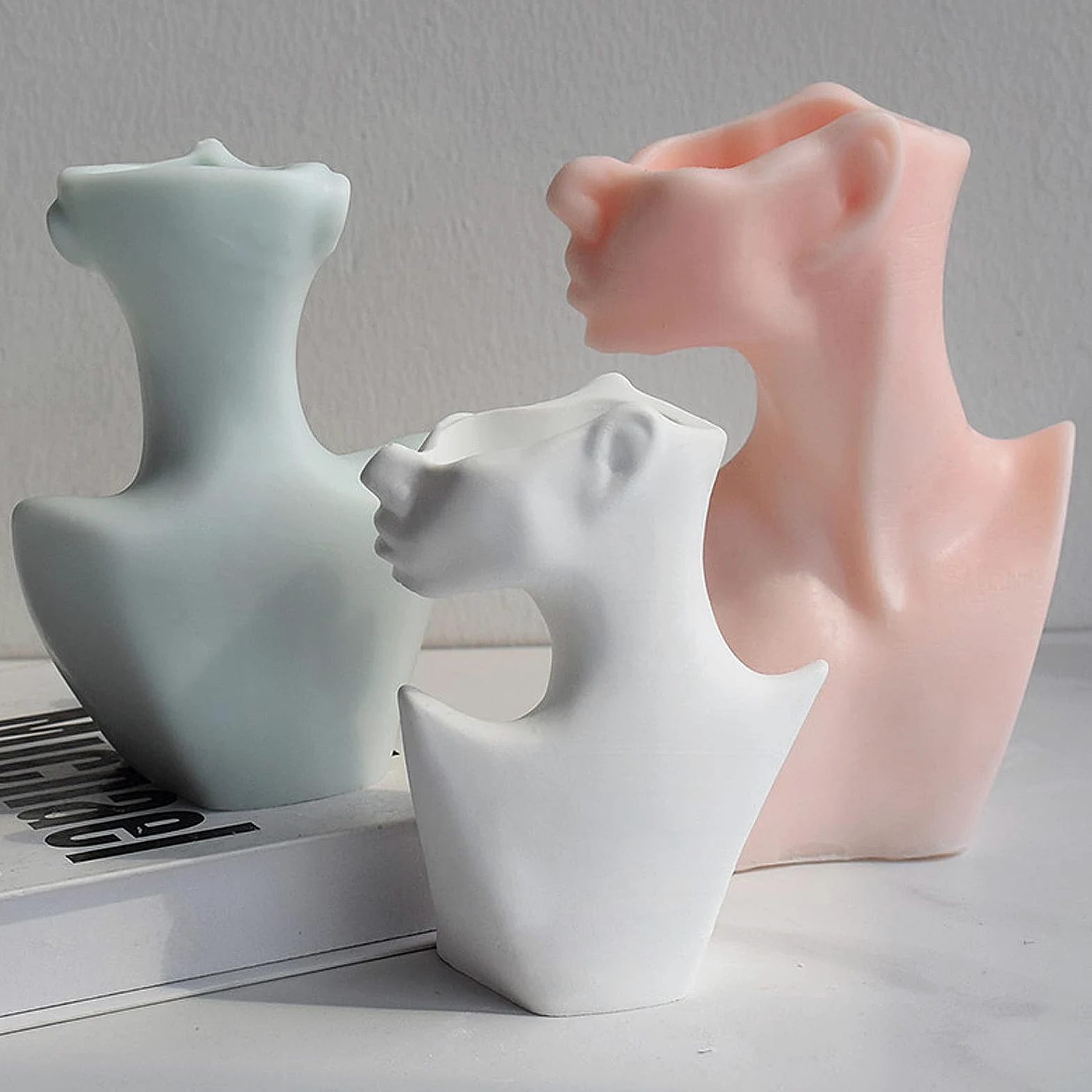 Molde de silicona para hornear de chocolate, diseño de flores 3D, para manualidades, jabón reutilizable, suministros de yeso, hogar, retrato abstracto, forma de flor