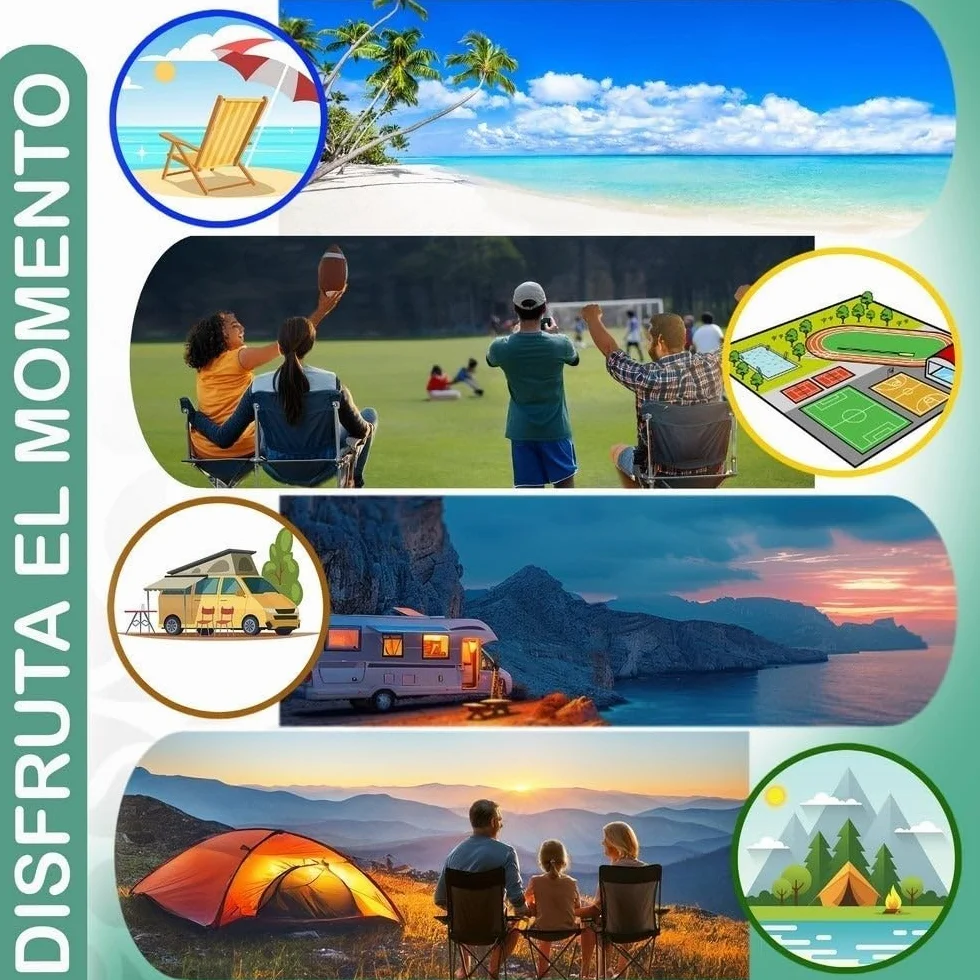 Silla playa y camping plegable cierre tijera acero pintura Epoxi anticorrosión tejido Oxford 600 D azul respaldo malla transpirable portavasos bolsa transporte reposabrazos