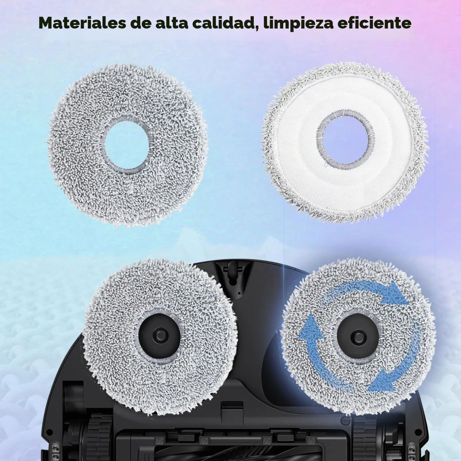 8 Mopas de Fregado para Dreame L10s Ultra Gen 3/Gen 2/L10/L20/X40/X50/L40/AE/L50/L50S/L40S Pro Ultra/Complete, Mova E30/E40/P50/V50 Ultra Robot Aspirador, Recambios Reutilizable y Lavable