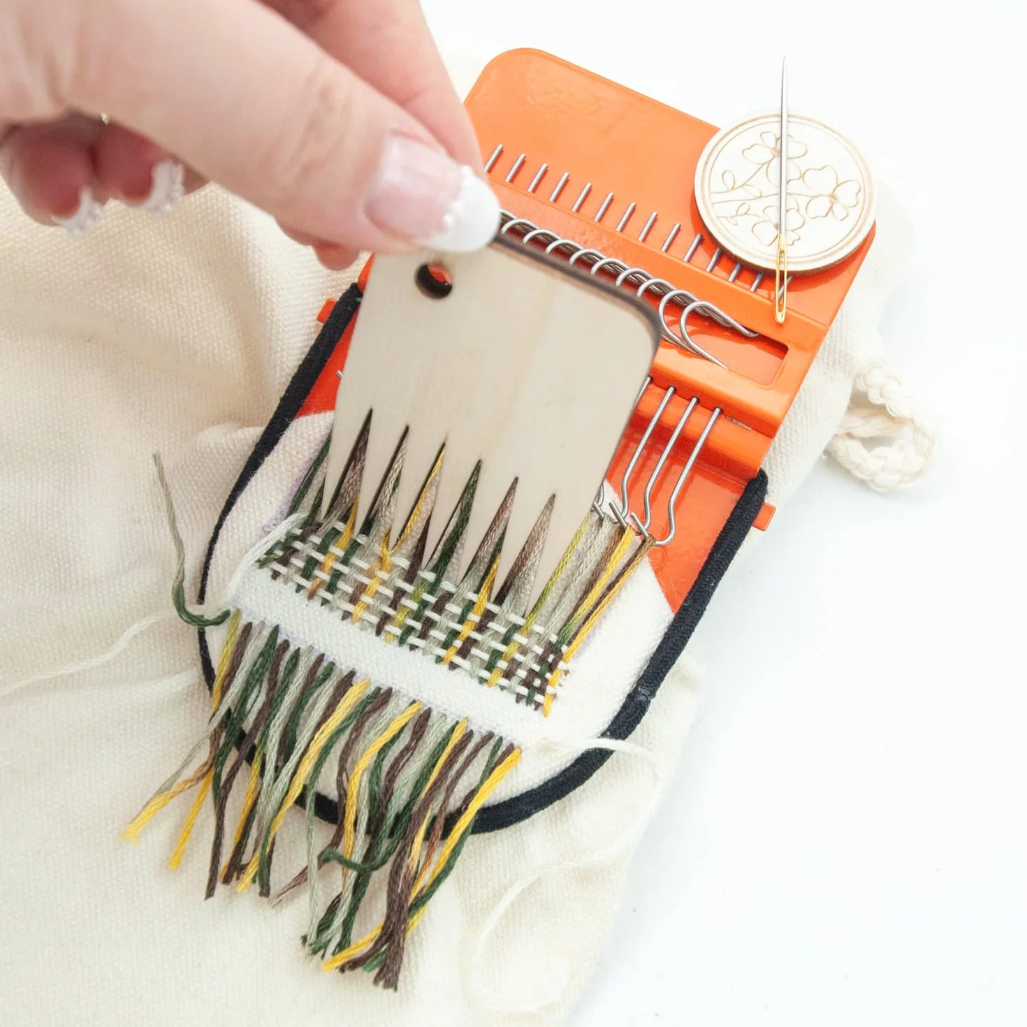 Zalati Mini juego de cuerda de telar 14 ganchos rápido Speedweve Stoppelle para jeans, ropa calcetines reparación DIY patrones artísticos
