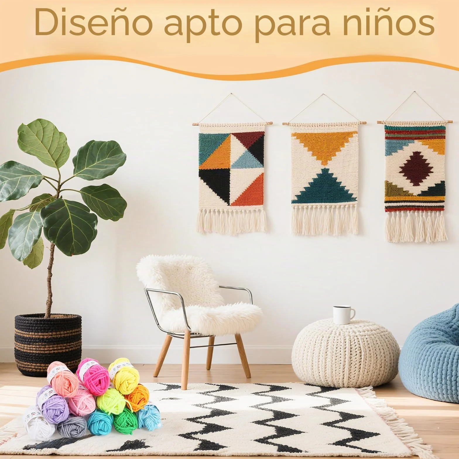 BSTDAYEVER Marco de Telar para Niños Marco Tejer Niños 19x29cm Kit Maquina de Tejer Madera Contiene 12 Hilos de Colores para Principiantes y Niño