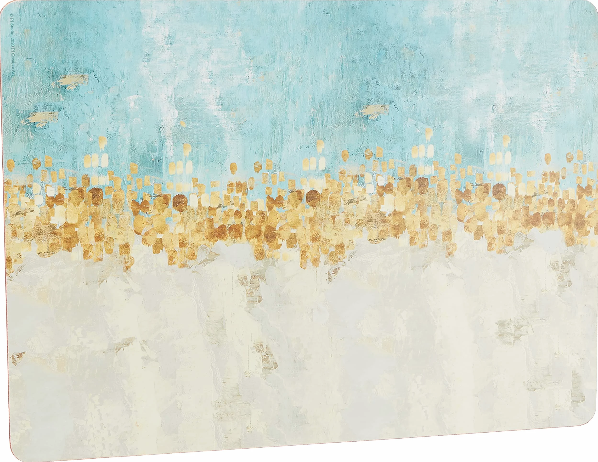 CREATIVE TOPS 5226089 - Impreso grande salvamanteles de corcho, 40 cm x 29 cm x 5 mm, Oro, 4 piezas