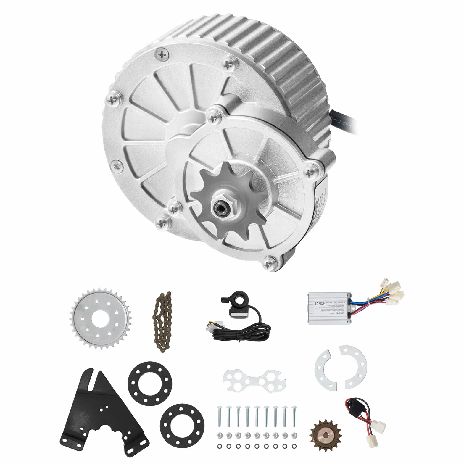VEVOR Kit de Motor Eléctrico de CC Cepillado 450 W 36 V 3000 RPM con Controlador de Velocidad para Karts Bicicletas Eléctricas