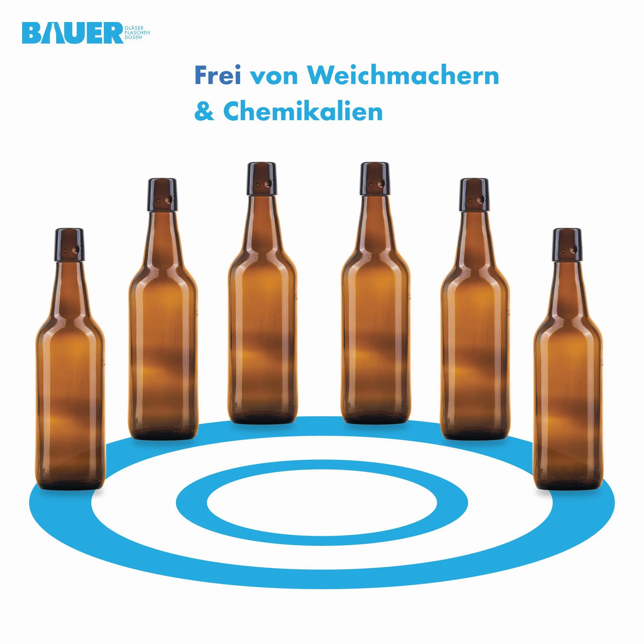 6 botellas de cerveza de 500 ml, color marrón, incluye tapón a juego – 6 botellas de cristal de 500 ml, perfectas como botellas de 500 ml, botellas de licor de 500 ml.