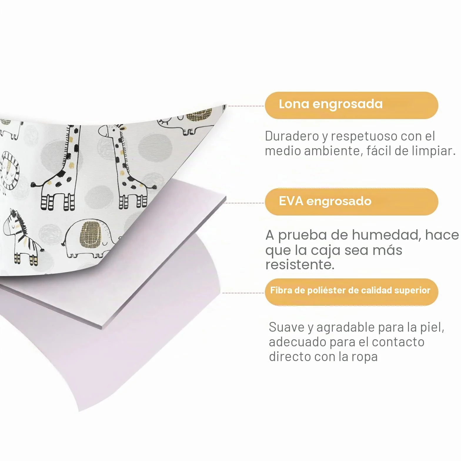 Cesto de Ropa Extra Grande 58L para Bebé, Cesta Colada Plegable Impermeable de Lona Jirafa