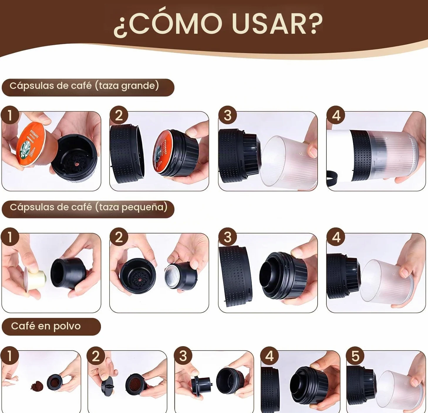 Mini cafetera eléctrica portátil de café espresso de 15 bares, mini máquina de café de viaje compatible con café molido NS cápsula para camping, caravana, senderismo, oficina, viajes