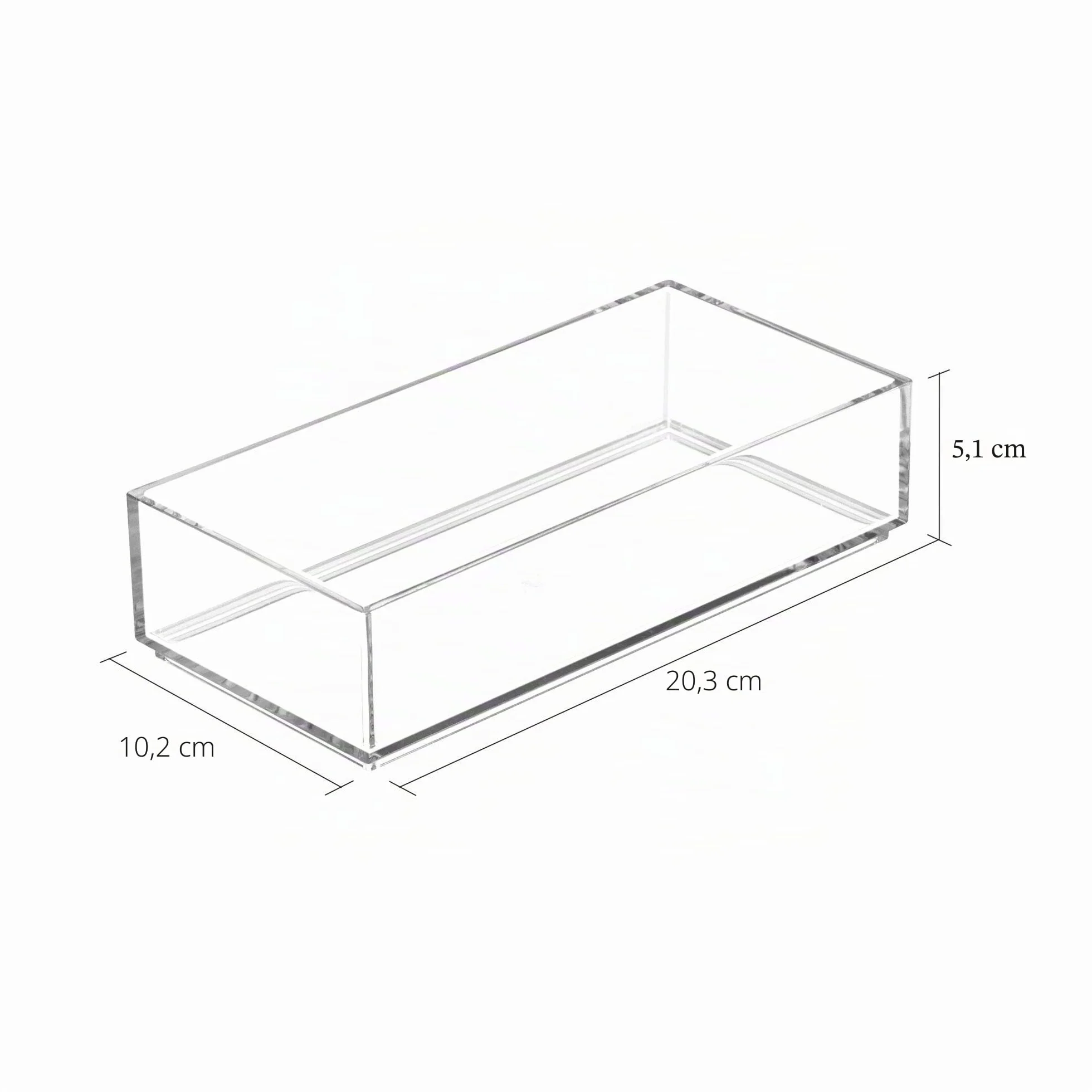 iDesign Organizador de maquillaje y cosméticos, organizador de cajones pequeño de plástico libre de BPA, caja apilable para baño, cocina y oficina, transparente