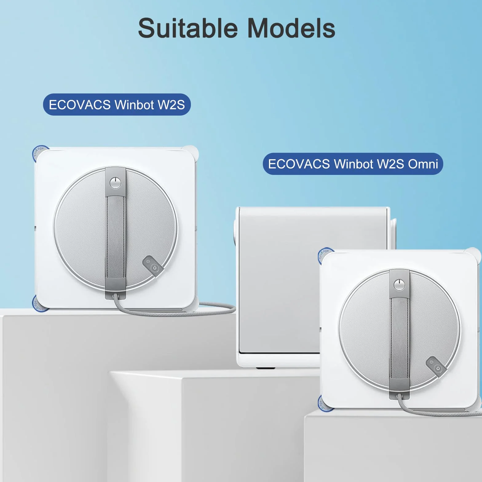 10 Piezas Paños para Ecovacs Winbot W2S/W2S Omni Kit, Robot Almohadillas de Microfibra Limpieza de Ventanas, para Eficazmente las Polvo de las Ventanas, Manchas