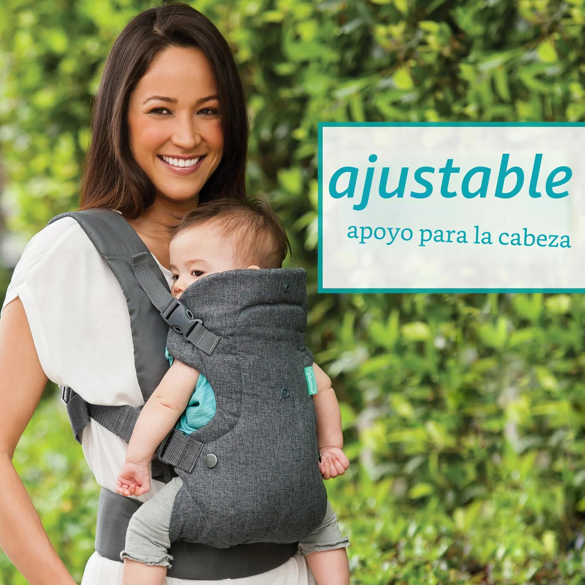 Infantino Mochila Portabebé Flip Advanced 4-en-1 Ergonómica Convertible Gris 3,6-14,5 kg