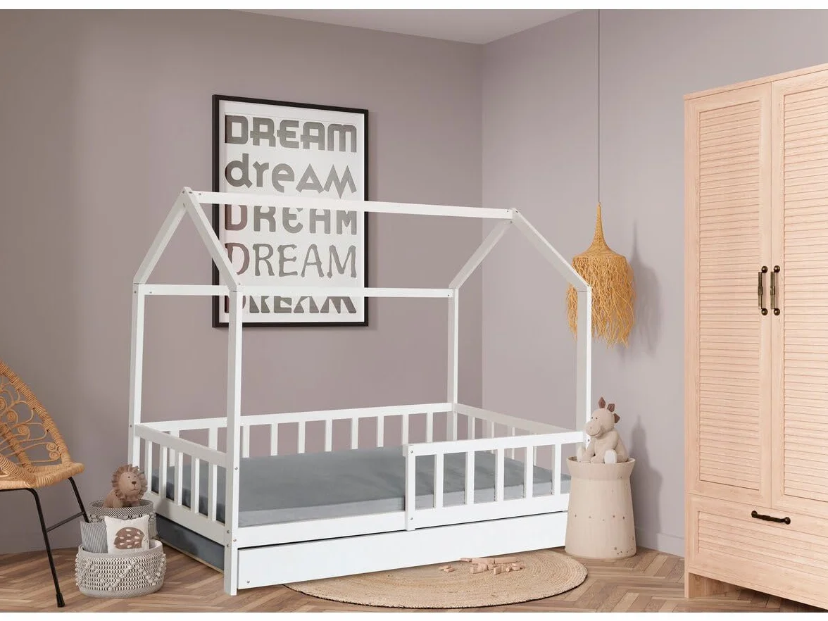 Habitat et Jardin Cama cabaña Infantil Paloma con cajón - 90 x 190 cm - Blanco