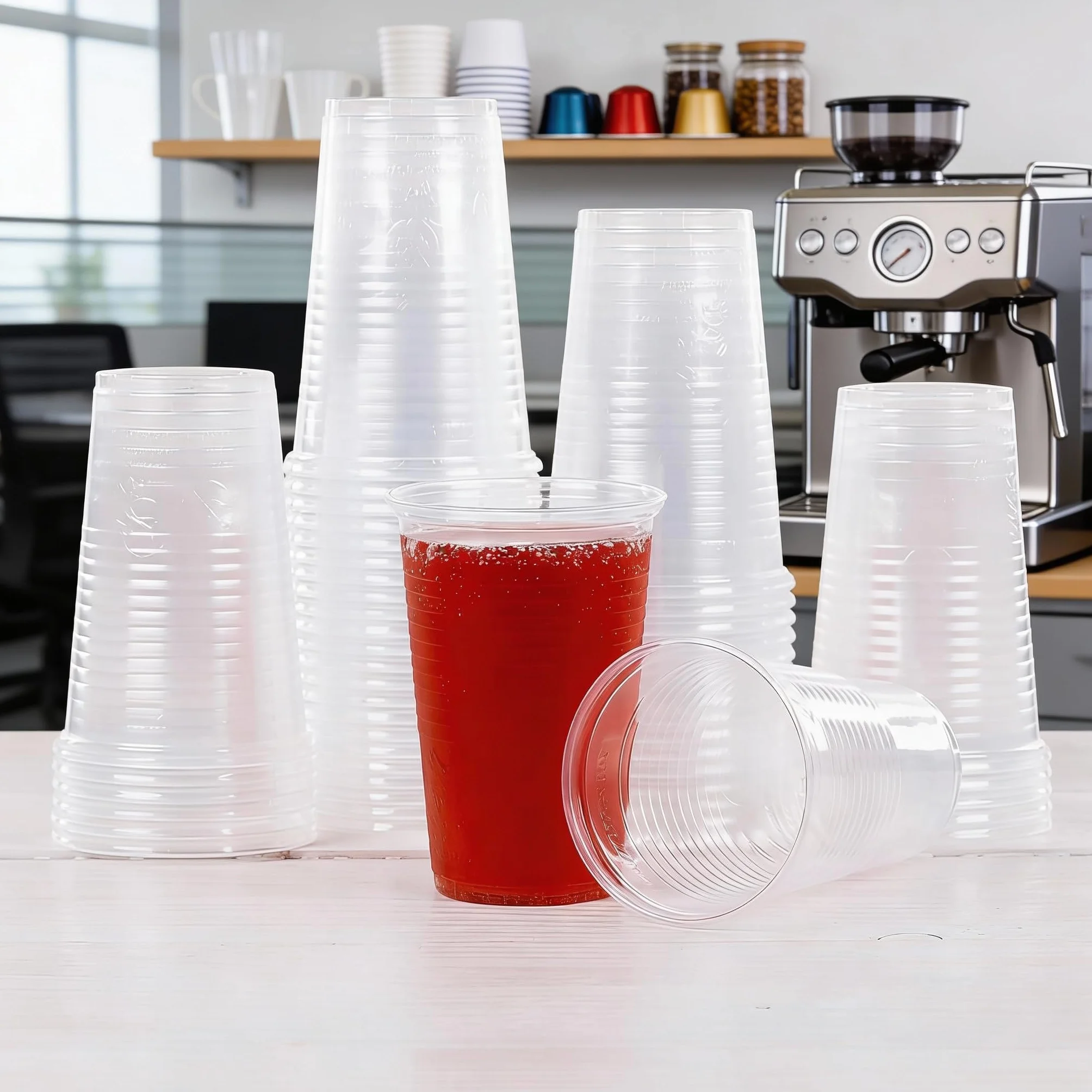 Pack de 1000 Vasos de Plástico Irrompibles de 220ml - Vasos Desechables de Polipropileno Transparente para Fiestas, Eventos y Uso Diario - Reutilizables y Libres de BPA