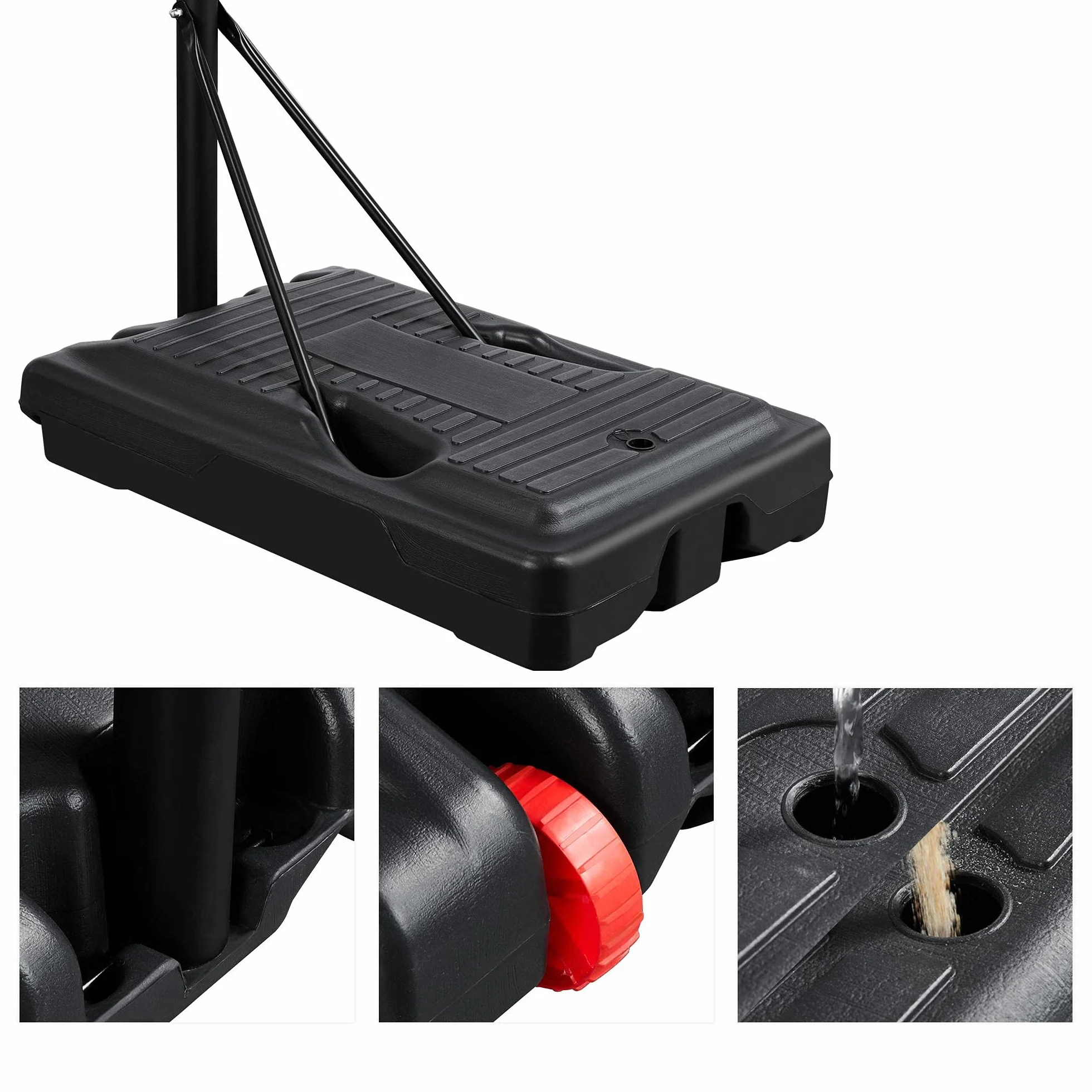 Yaheetech Canasta Baloncesto Exterior Altura Ajustable 304-353 cm Tablero Baloncesto de Pie Adultos Adolescentes