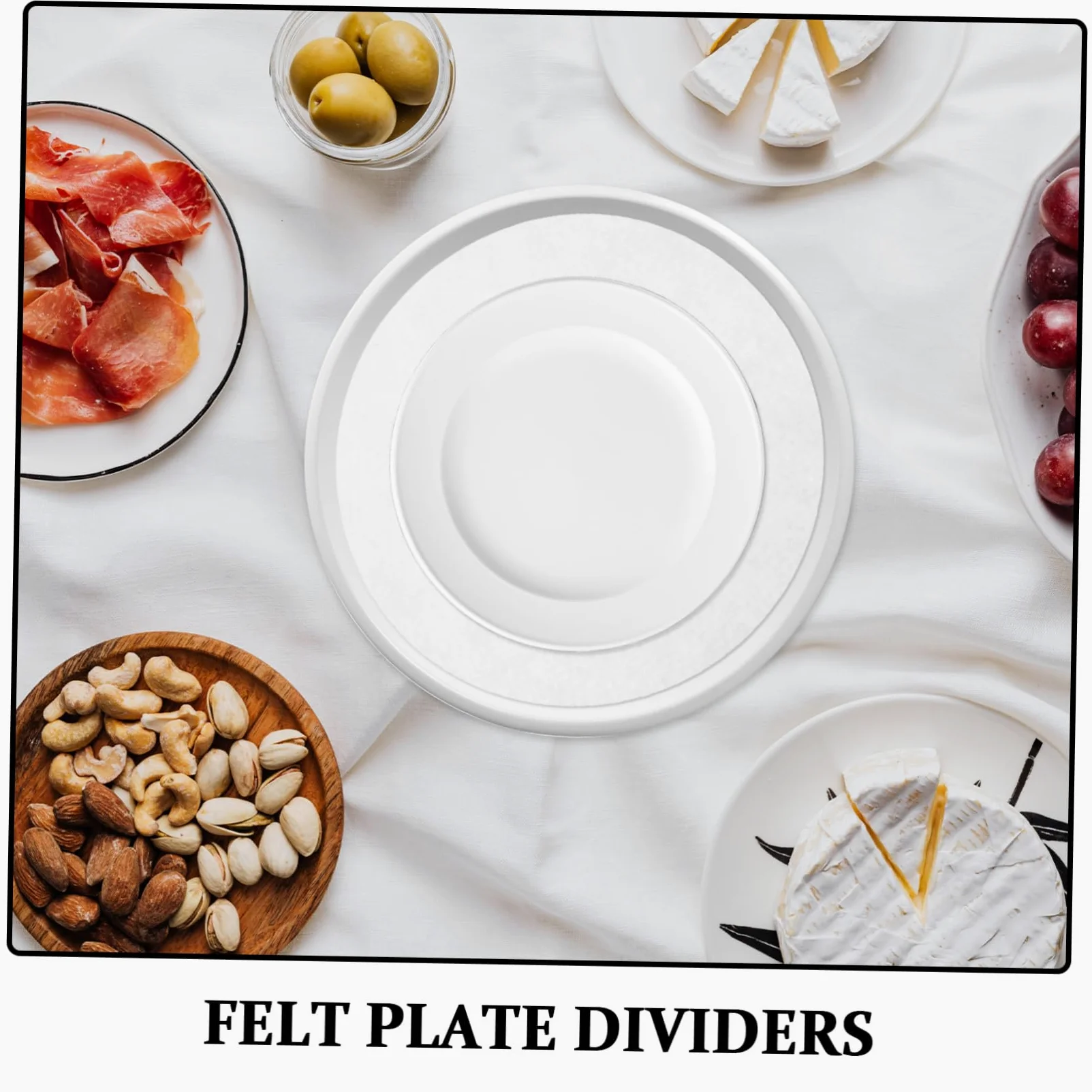 50 Piezas Protector de Placa Fieltro Separador de sartenes agarraderas para ollas de Cocina White
