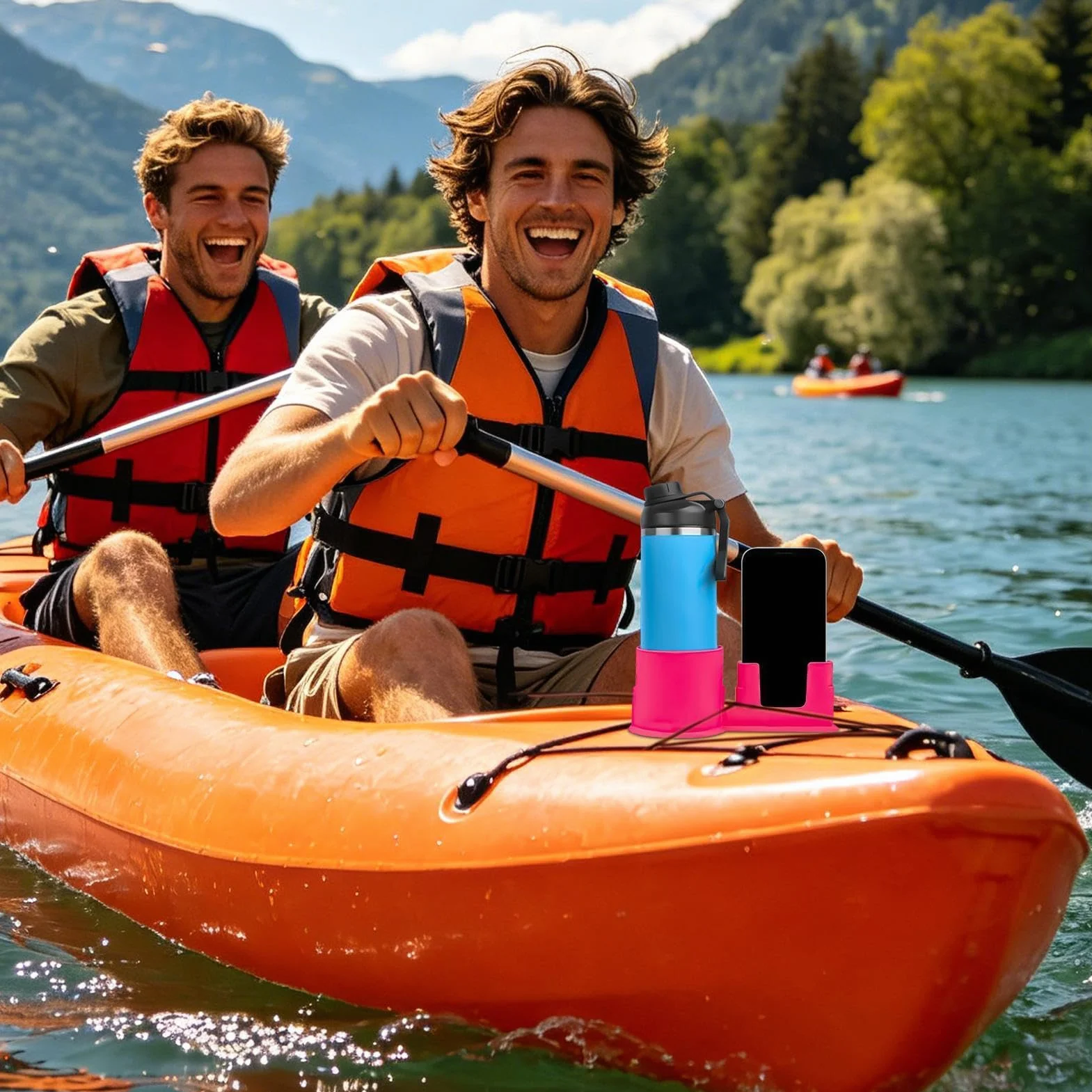 Portavasos Paddleboard Giratorio Antideslizante Universal 2 en 1, Soporte de Móvil para Canoa Paddle Surf