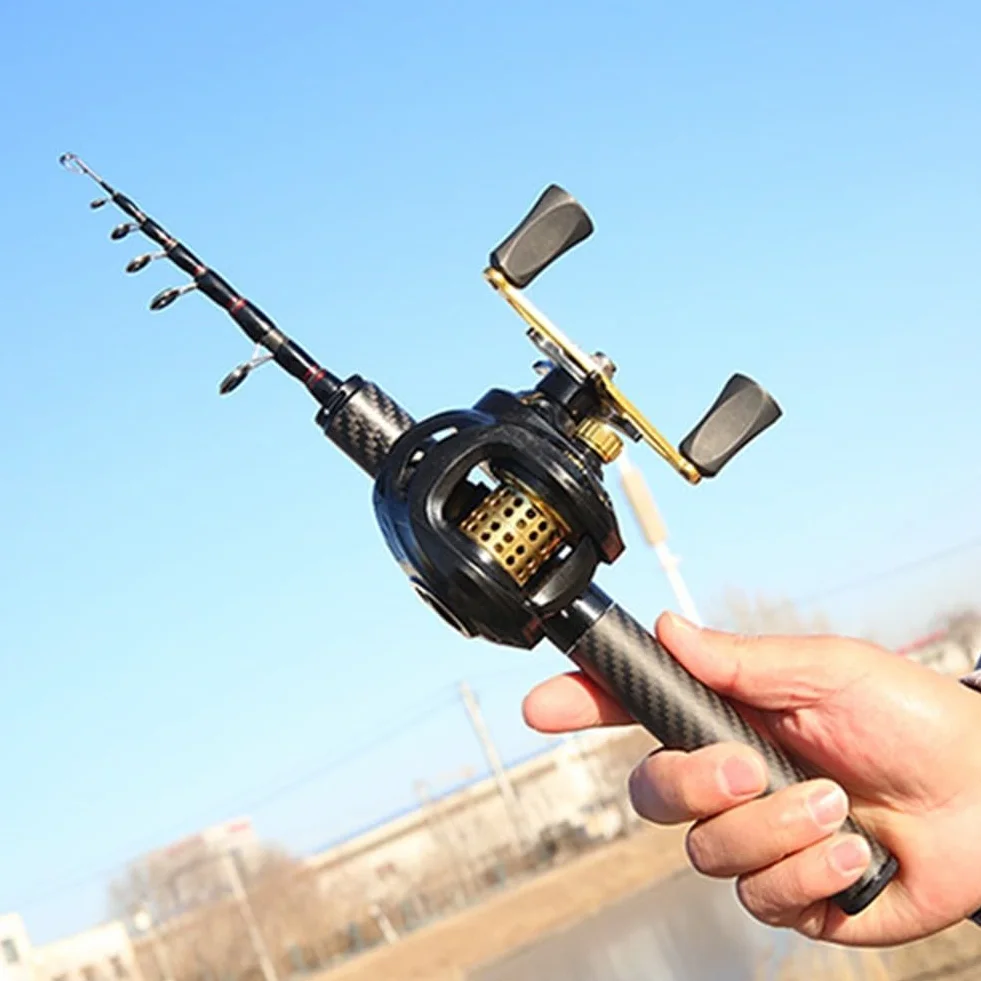 Mini caña de pescar 150 cm carbono alta sensibilidad agarre cómodo pesca costera