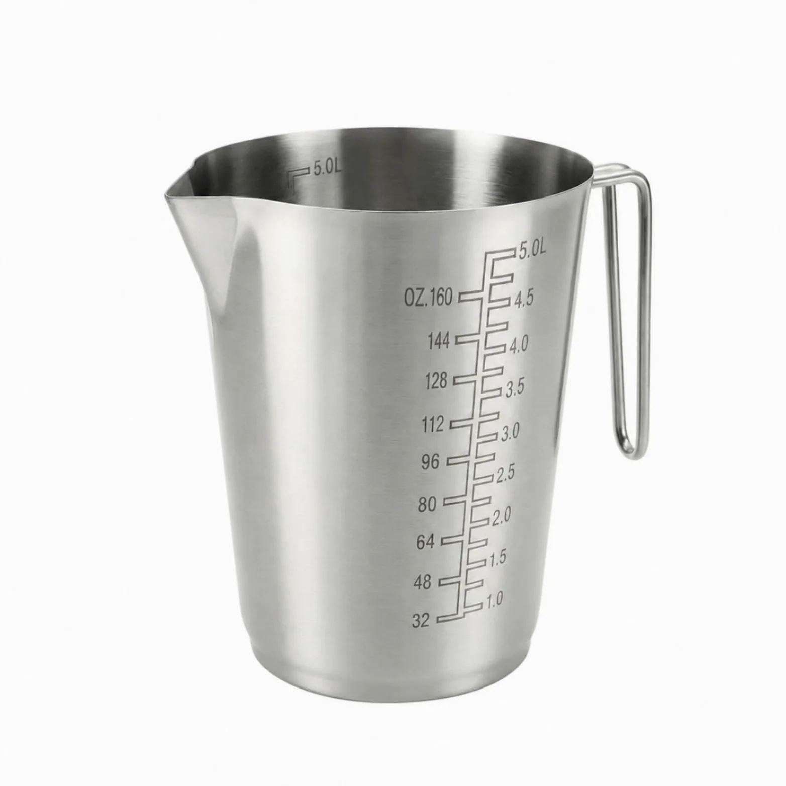 a Medidor Asa Ergonómico a Medidor Vertedor Inte Apilable Vaso Medidor Marcas Graduadas para Cafetería, 5L