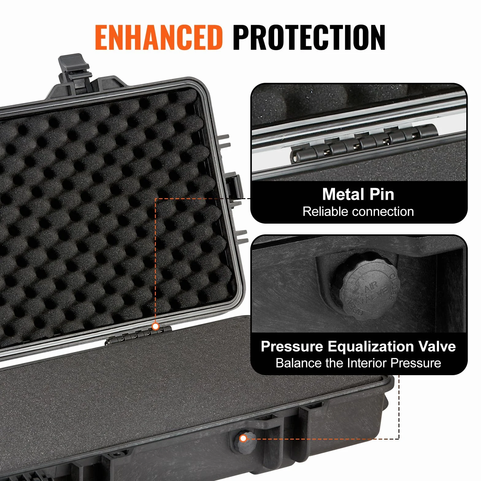VEVOR Estuche Rígido para Armas 138 cm Maletín para Rifle de Caza con Ruedas Impermeable