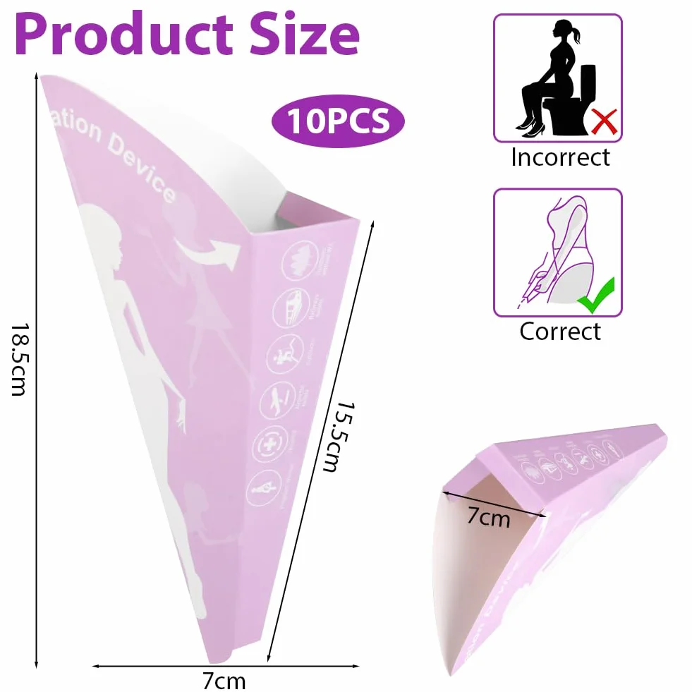 OFFCUP Urinella Desechable para Mujer, Embudo de Papel Portatil Plegable para Viaje Camping
