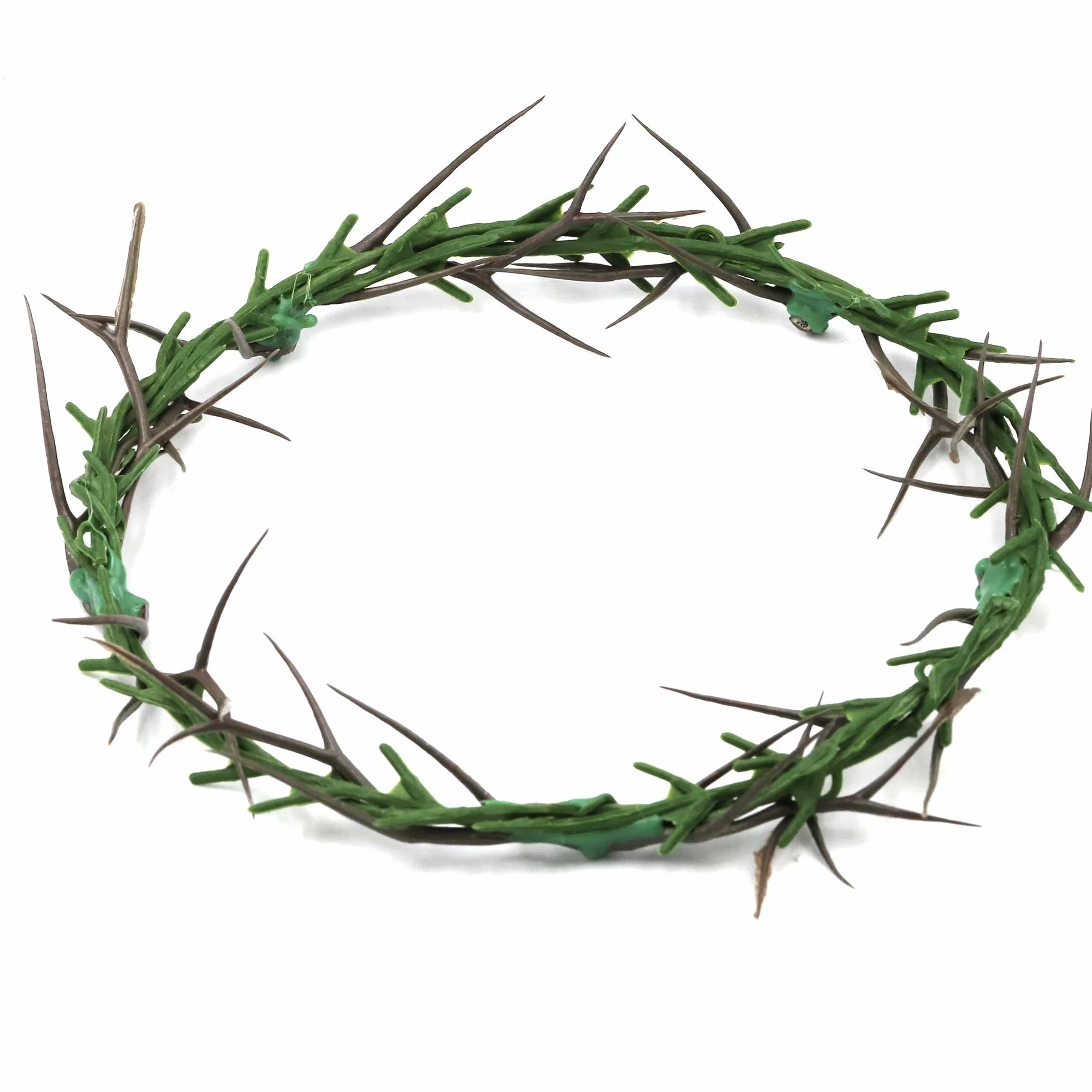 Corona de Espinas de Plástico Tamaño Real de 20 cm de Diámetro, Corona de Espinas Usable para Disfraz de Jesús, Decoración Ornamental para el Hogar y la Iglesia Durante la Cuaresma y la Navidad.