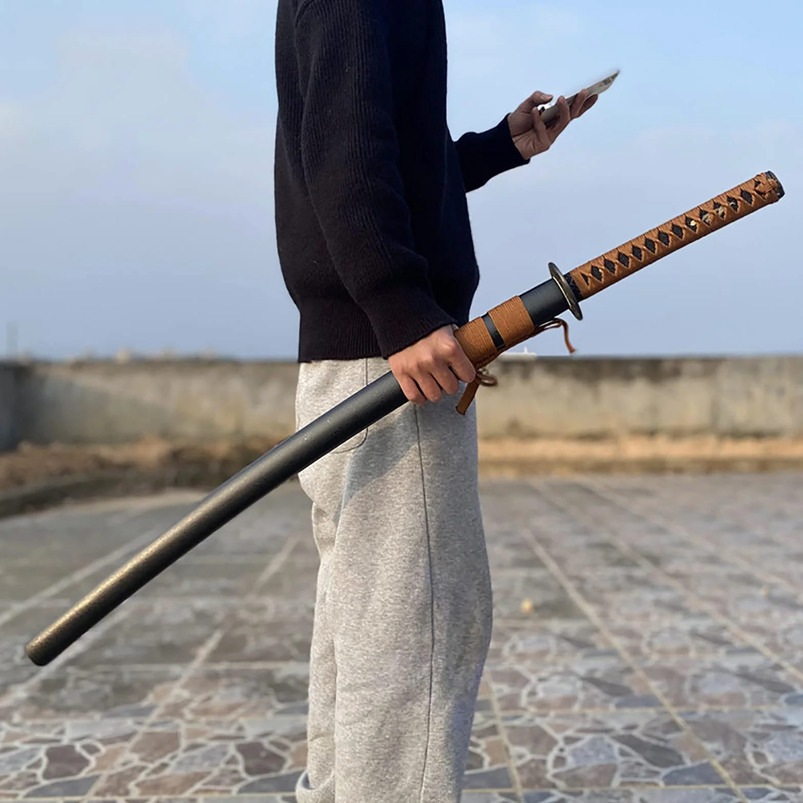 Katana Iaido Boken 102cm madera bambú hecha mano vaina entrenamiento Kendo artes marciales japonesas
