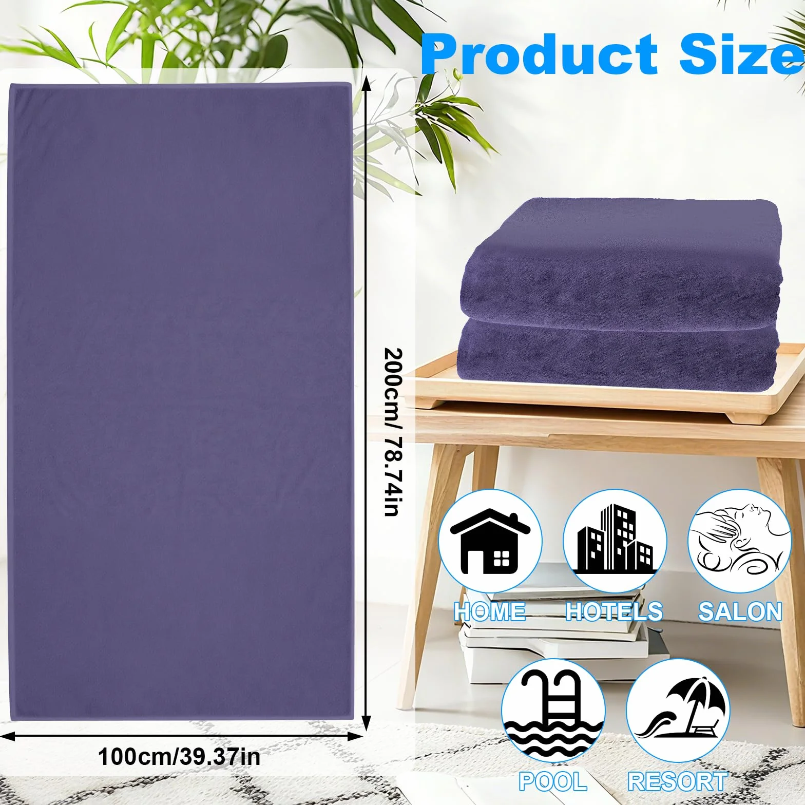 Toalla de Baño Grande 100x200 Cm,Toalla de baño deportiva de microfibra de secado rápido,Toallas De Viaje,Toallas De Playa Suaves, Muy Absorbentes, Adecuadas Para Deportes Al Aire Libre,Viajes,Playa