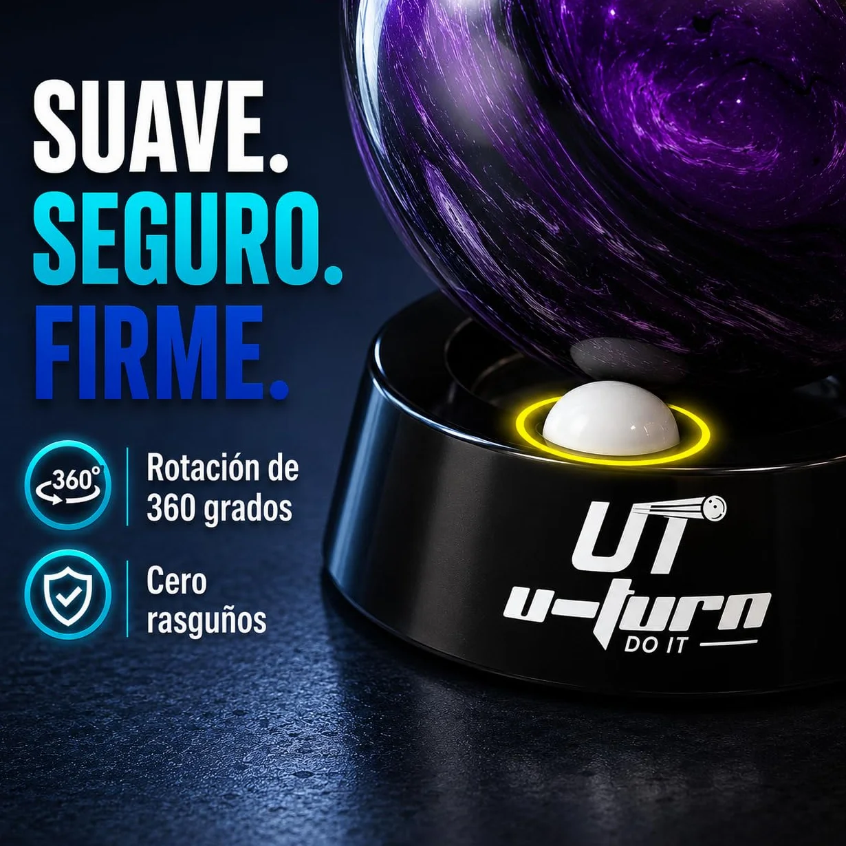 Genérico - Base GIRATORIA Bolos, Accesorios para el Bowling, Bolas, Mantenimiento, Limpieza, Pulido, Lijado, Ball Spinner, Soporte, Vaso, Copa, Exhibicion. U-Turn Sport