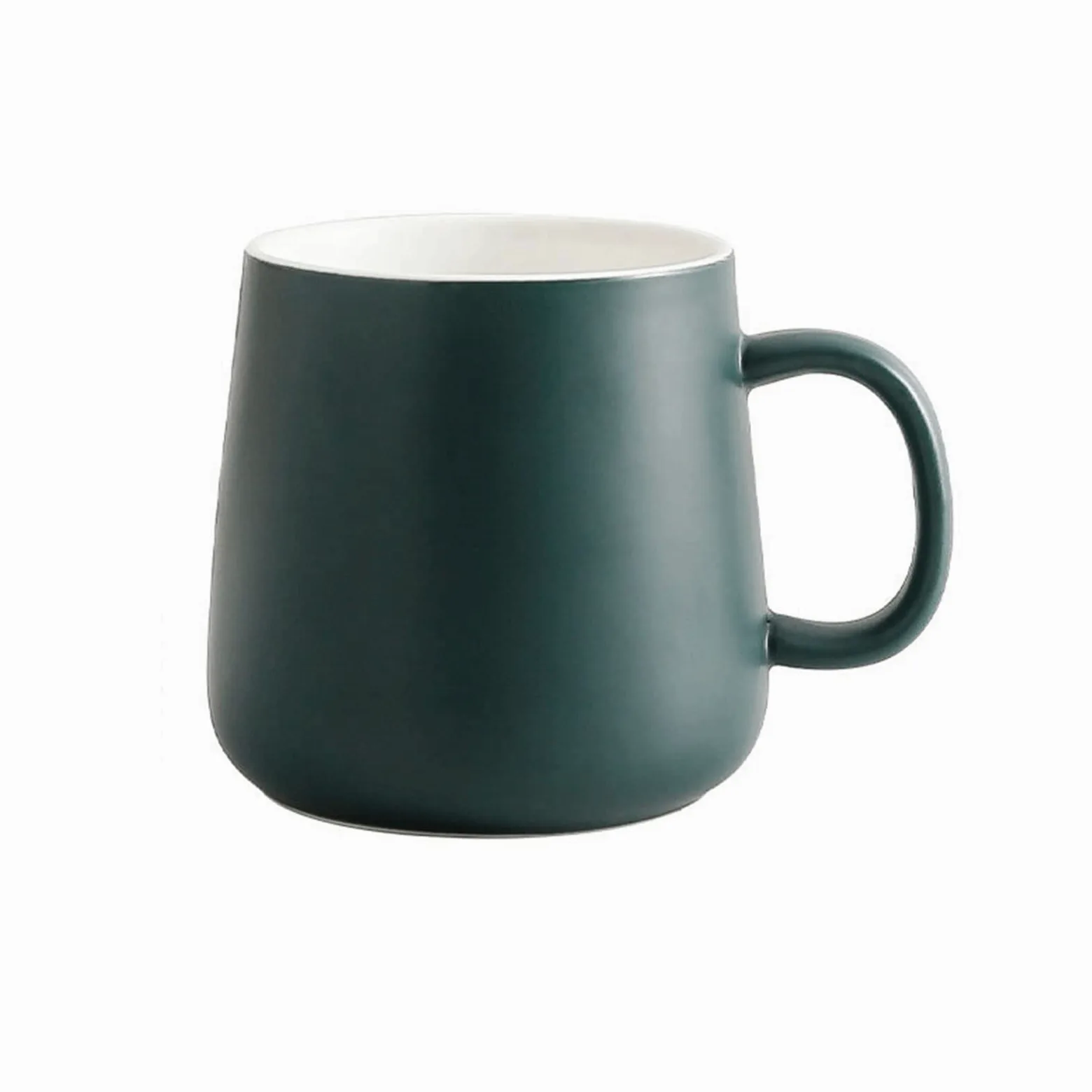 Estilo moderno 380 ml Taza de café de cerámica simple taza de leche para el hogar desayuno oficina taza (verde)