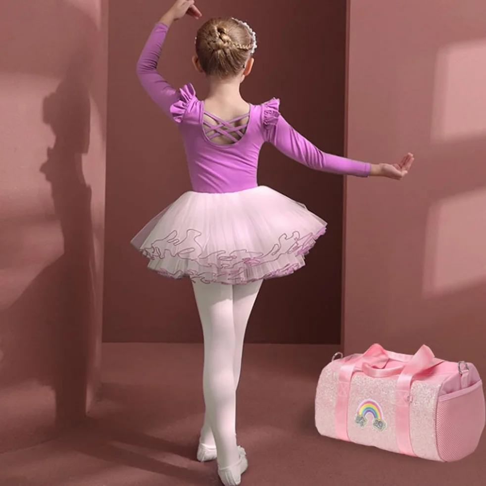 Purpurina Bolsa de Deporte Infantil Pequeña Bolsa de Viaje Bolsa de Hombro Escolar para Niñas