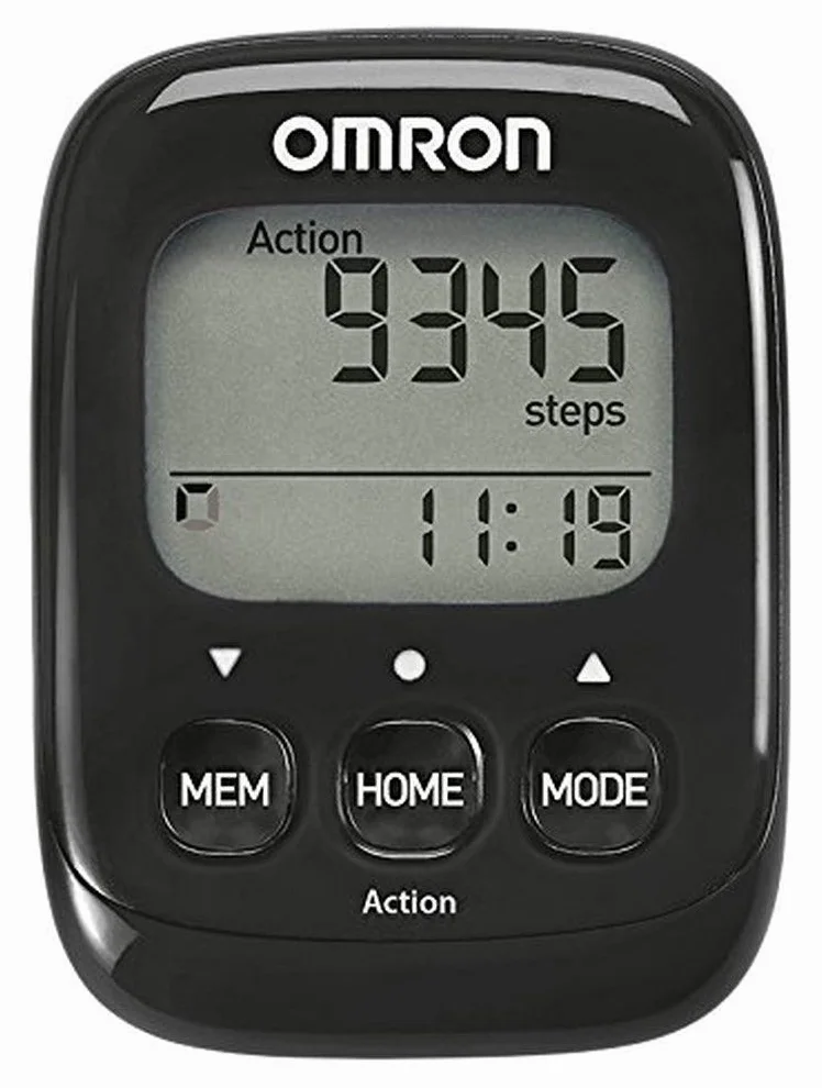 OMRON Walking Style IV Podómetro con Sensor 3D preciso para medir Pasos, Distancia, Pasos Normales y aeróbicos y calorías quemadas, Negro