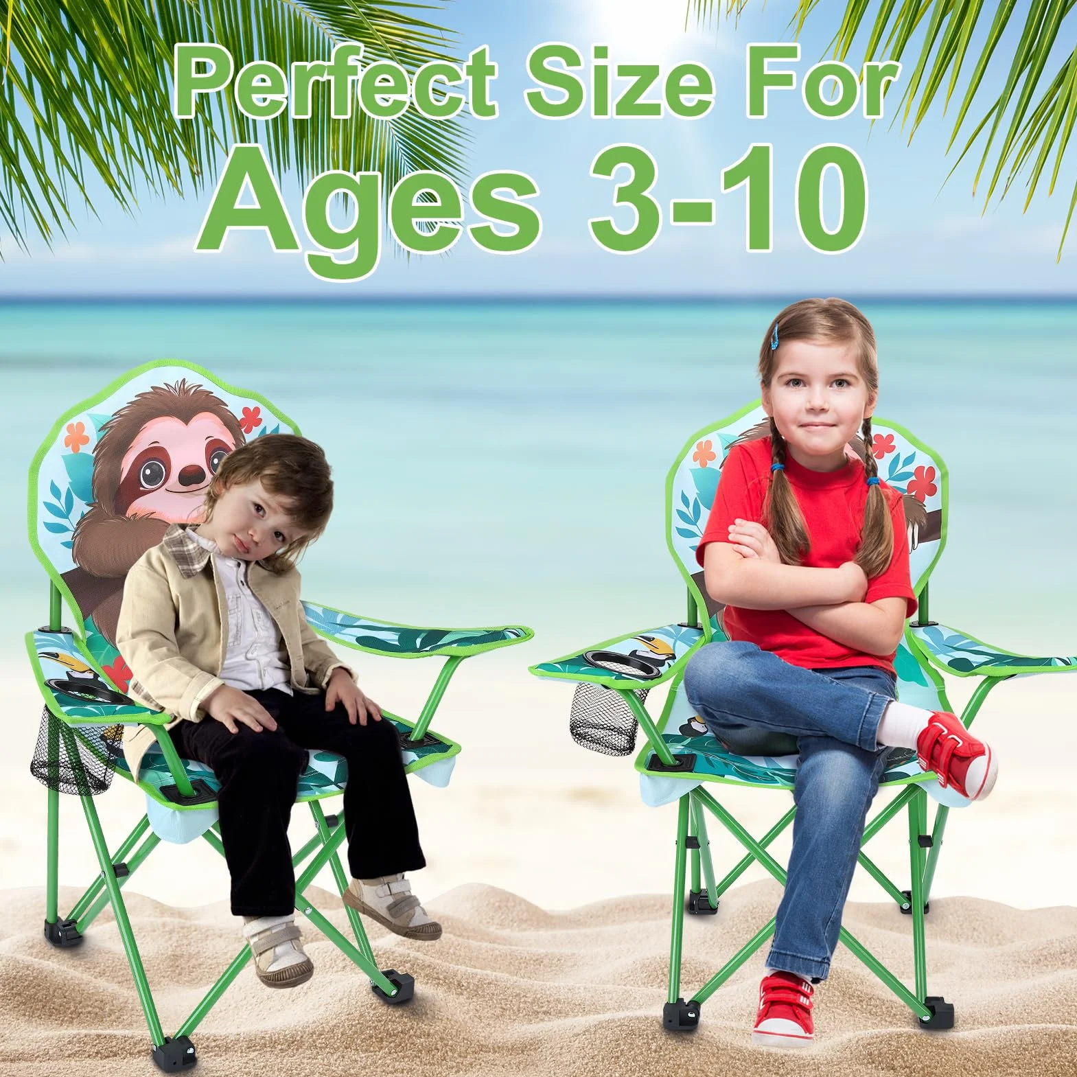 Silla de camping para niños con soporte para bebidas, silla plegable para exteriores, silla plegable portátil, silla de jardín para niños, fuerte y estable, silla de camping infantil para
