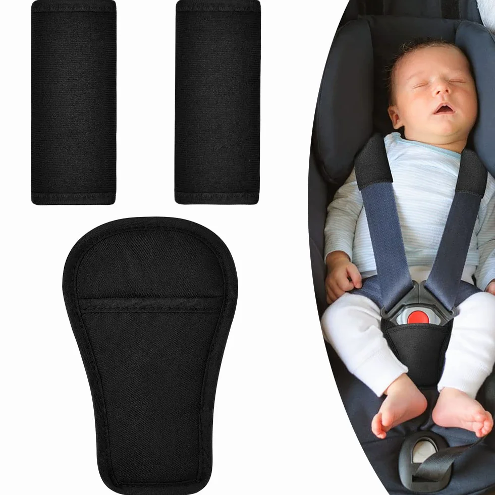 AOMIG Protector Cinturon Coche Niños, 3pcs Almohadilla Cinturon Seguridad Entrepierna