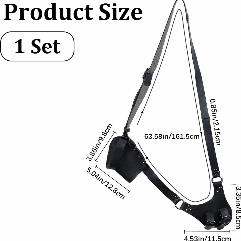 GORGECRAFT Ajustable Negro Cinturón de Vaina de Espada de Cuero con Funda de Daga Pirata Medieval Correa de Hombro Soporte de Funda Accesorio de Tela Larp para Cosplay