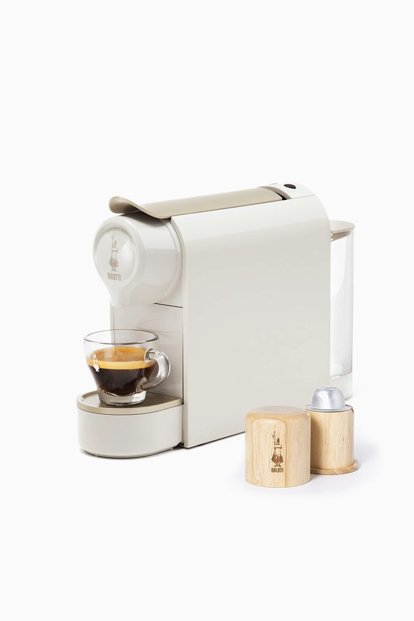 Bialetti Gioia, cafetera expreso funciona exclusivamente con cápsulas Bialetti, 50% plástico reciclado, color gris
