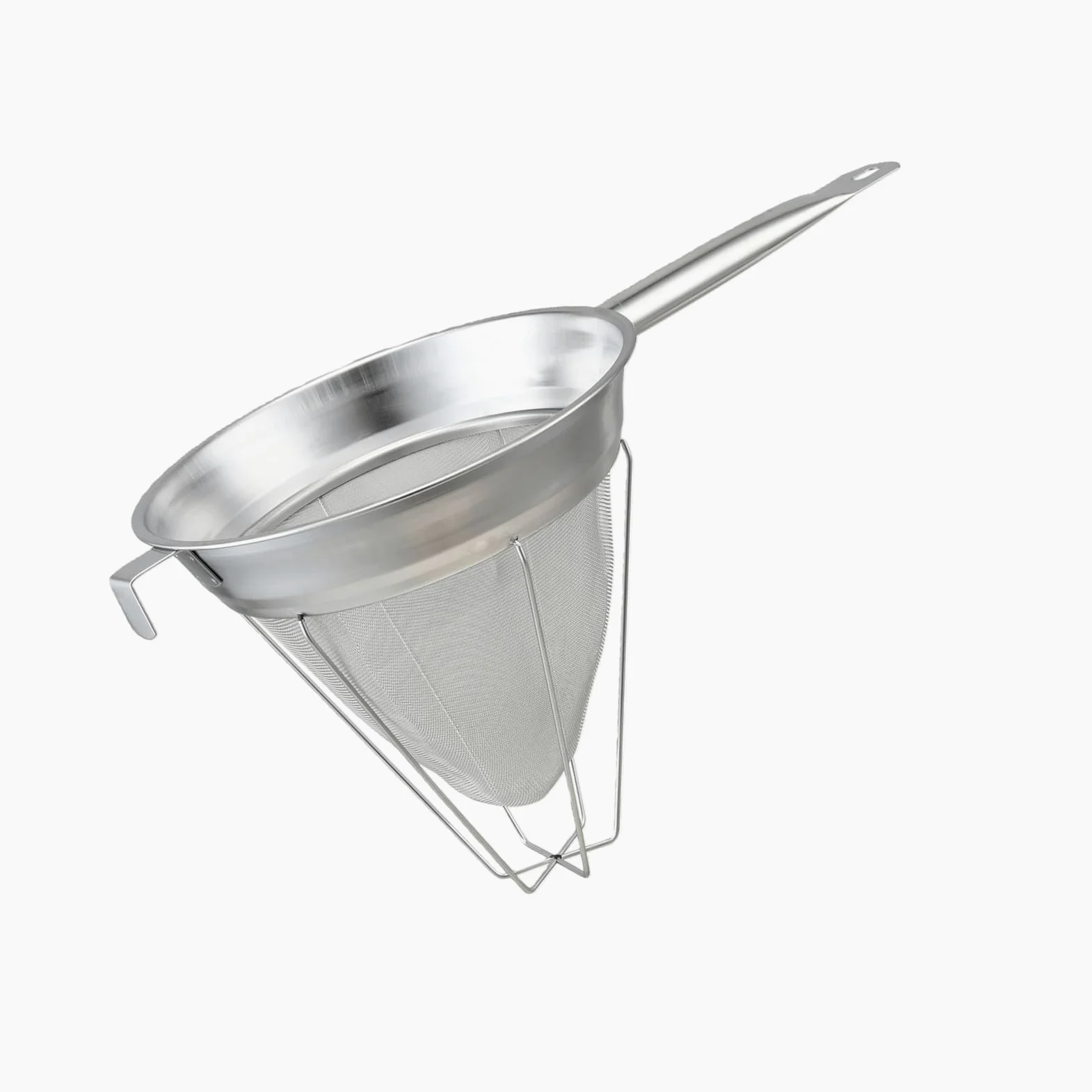 Colador cónico de acero inoxidable 304 con tapa larga de China, malla fina, tamiz para caldo de cocina, cocina, bebidas de club
