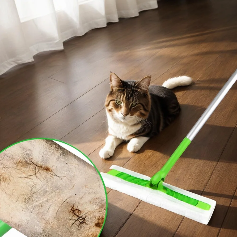 64 paños de limpieza en seco, compatibles con Swiffer Sweeper, recambios de plumero desechables, almohadillas para fregar y limpiar el suelo para una limpieza rápida y fácil