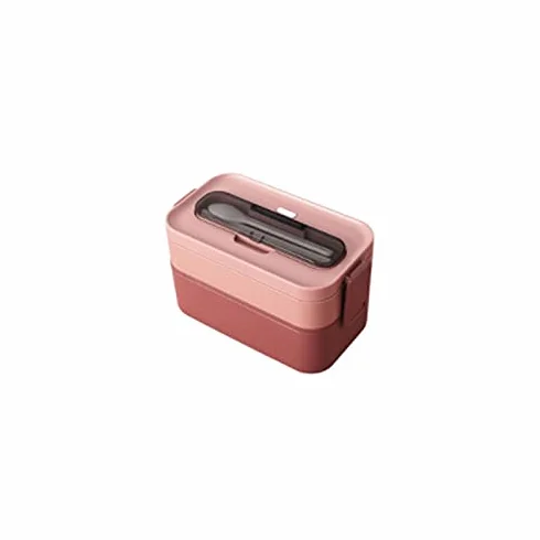 Bento Boxes Fiambrera aislada de acero inoxidable 1000 ml, doble capa y tres compartimentos, multifuncional ，Fiambrera