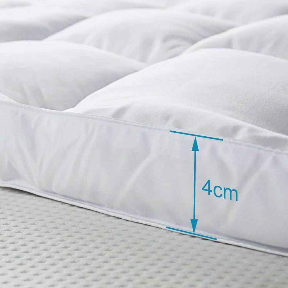 Bedecor Sobrecolchon 90x200cm, Cubre Colchon Acolchado de Microfibra con 600GSM Poliester, Super Suave, Calidad de Hotel, hipoalergénico, Lavable a Maquina