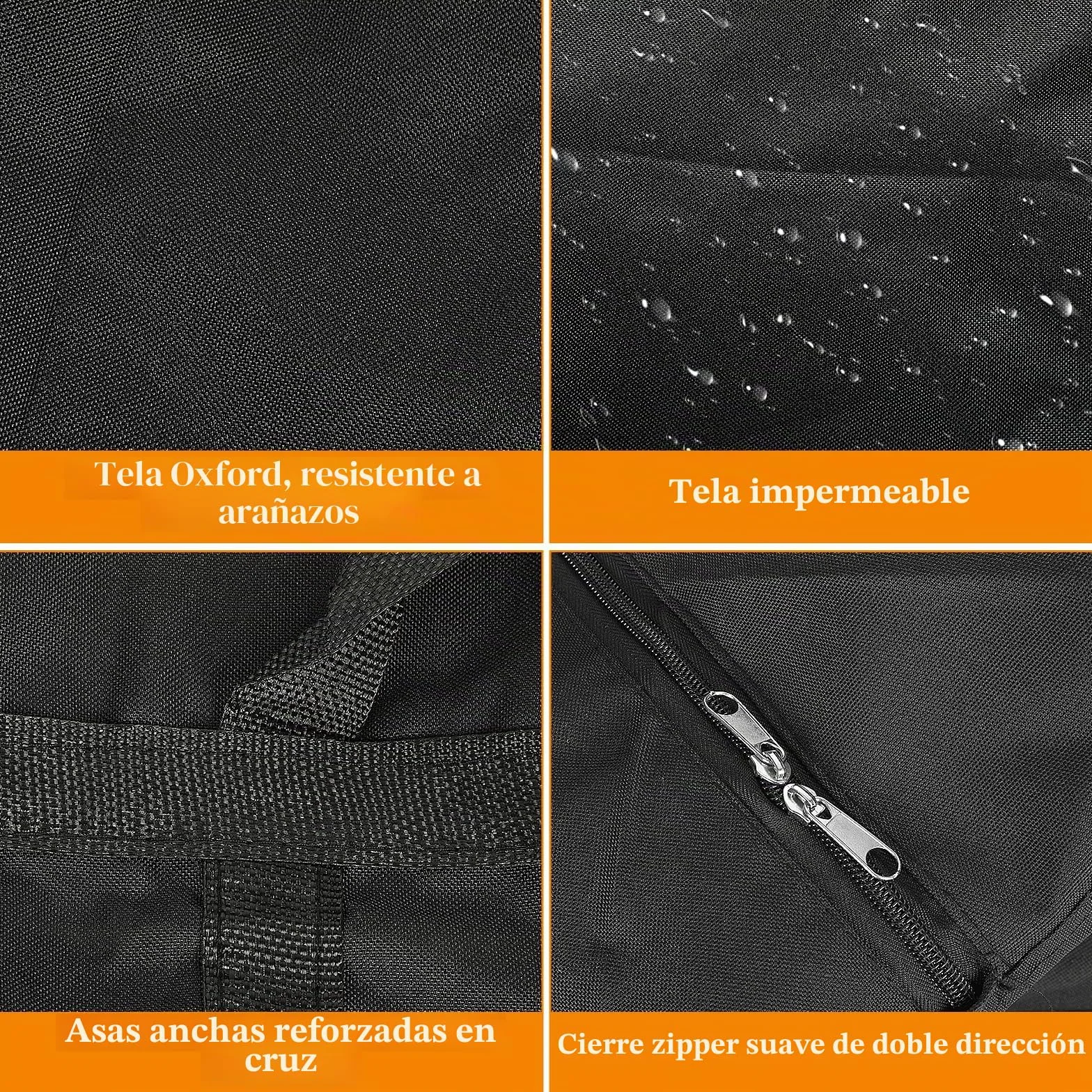 KOMABLEN 6 Piezas 100L Bolsas Almacenaje Ropa, 600D Oxford Impermeable Cajas para Guardar Ropa con Cremallera y Asa, Negro Plegable Bolsas Mudanza Grandes para Edredones, Mantas