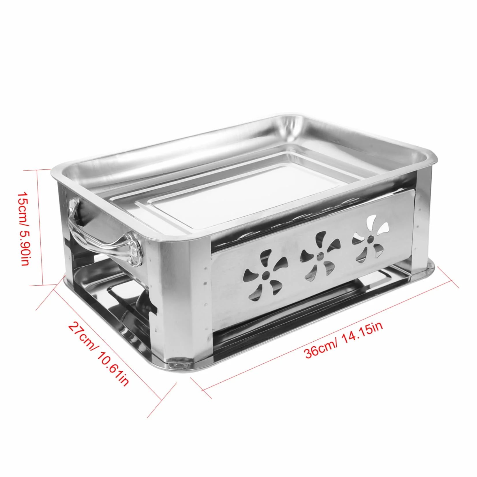 HANABASS Plato Grueso De Pescado Parrilla Bandeja De Buffet De Acero Inoxidable Plato Rectangular Para Servir Buffet Bandeja Plana Para Calentar Alimentos
